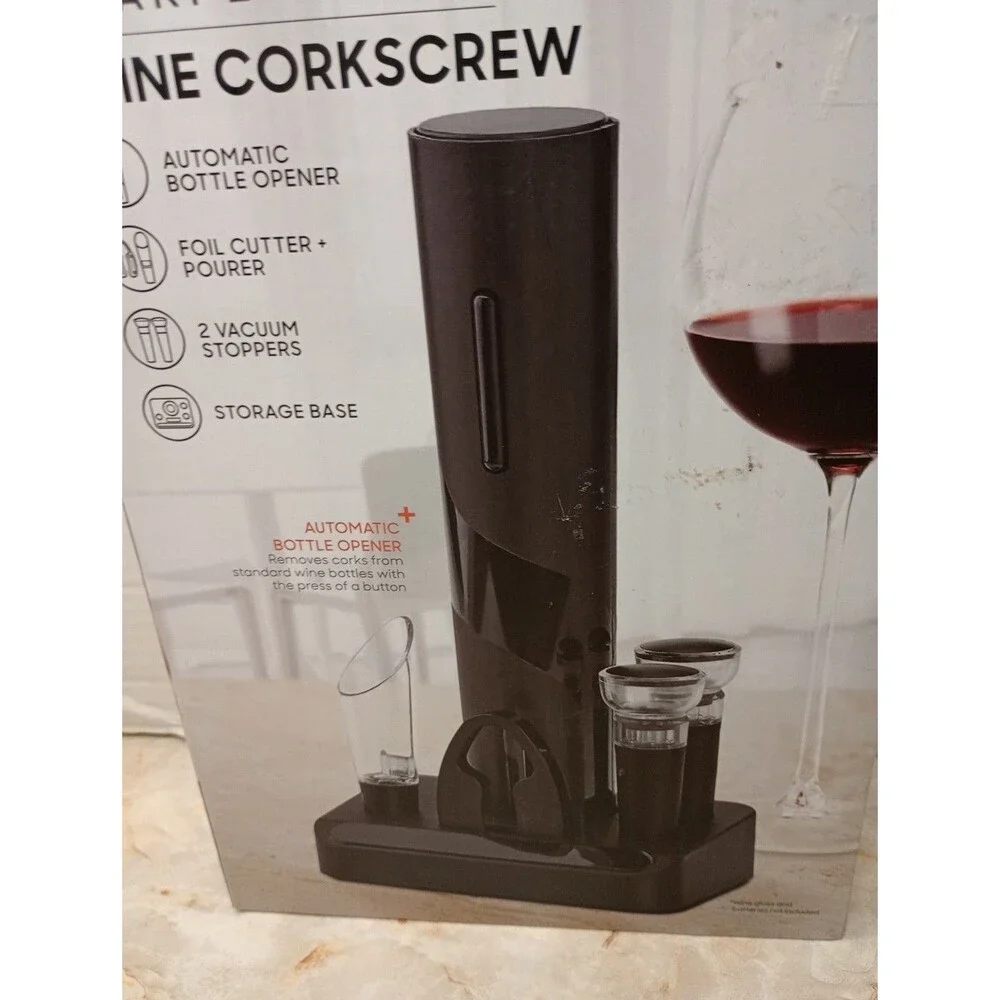 Sharper Image Automatic Wine Opener With Foil Cutter and Storage Base